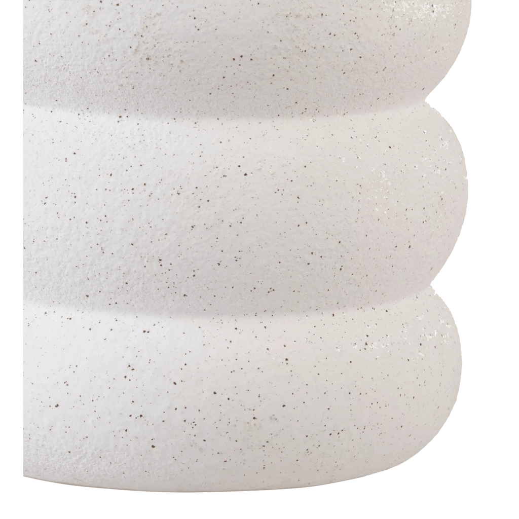 Artificial Cast-Iron Plant in White Speckled Pot