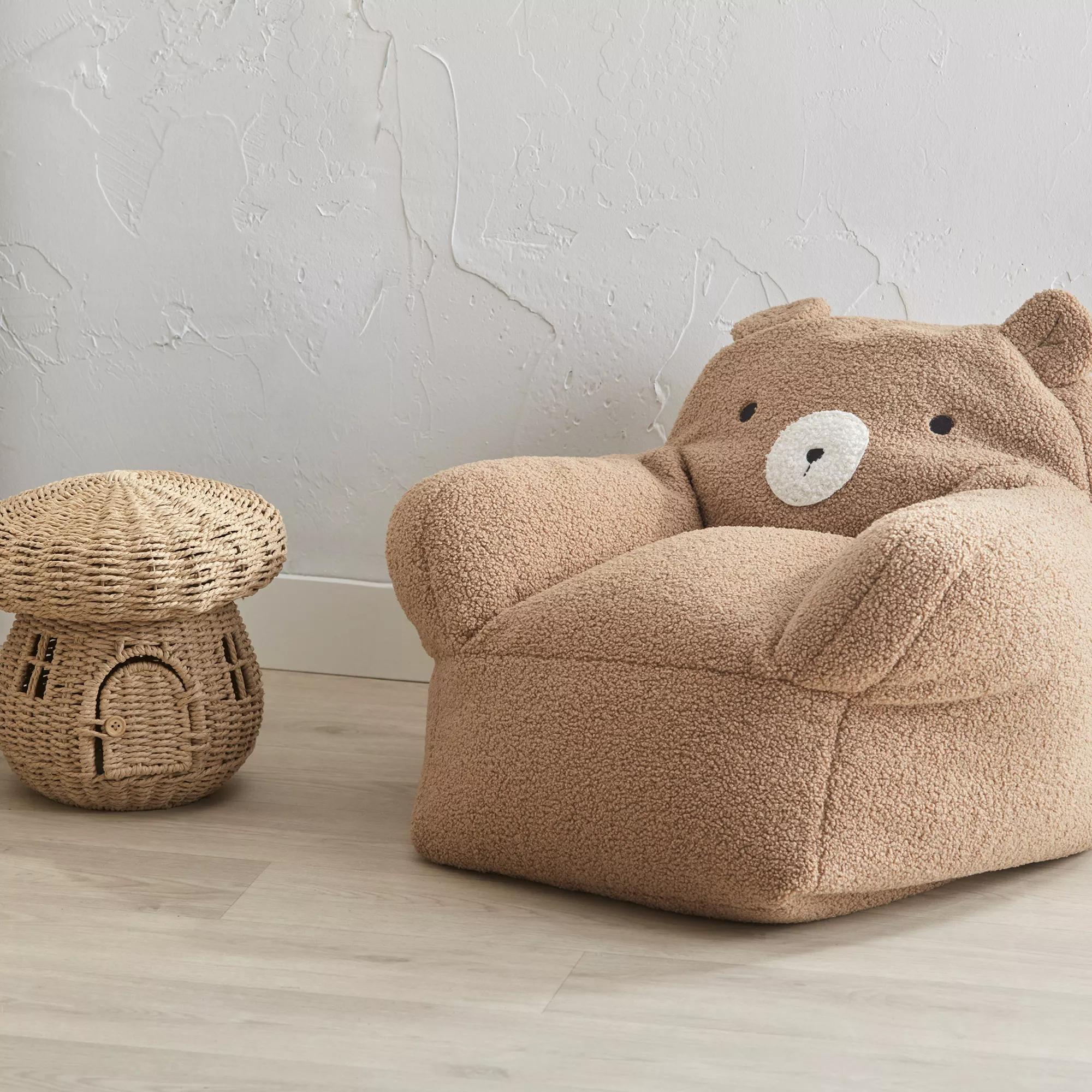Sherpa Bear-Shaped Chair
