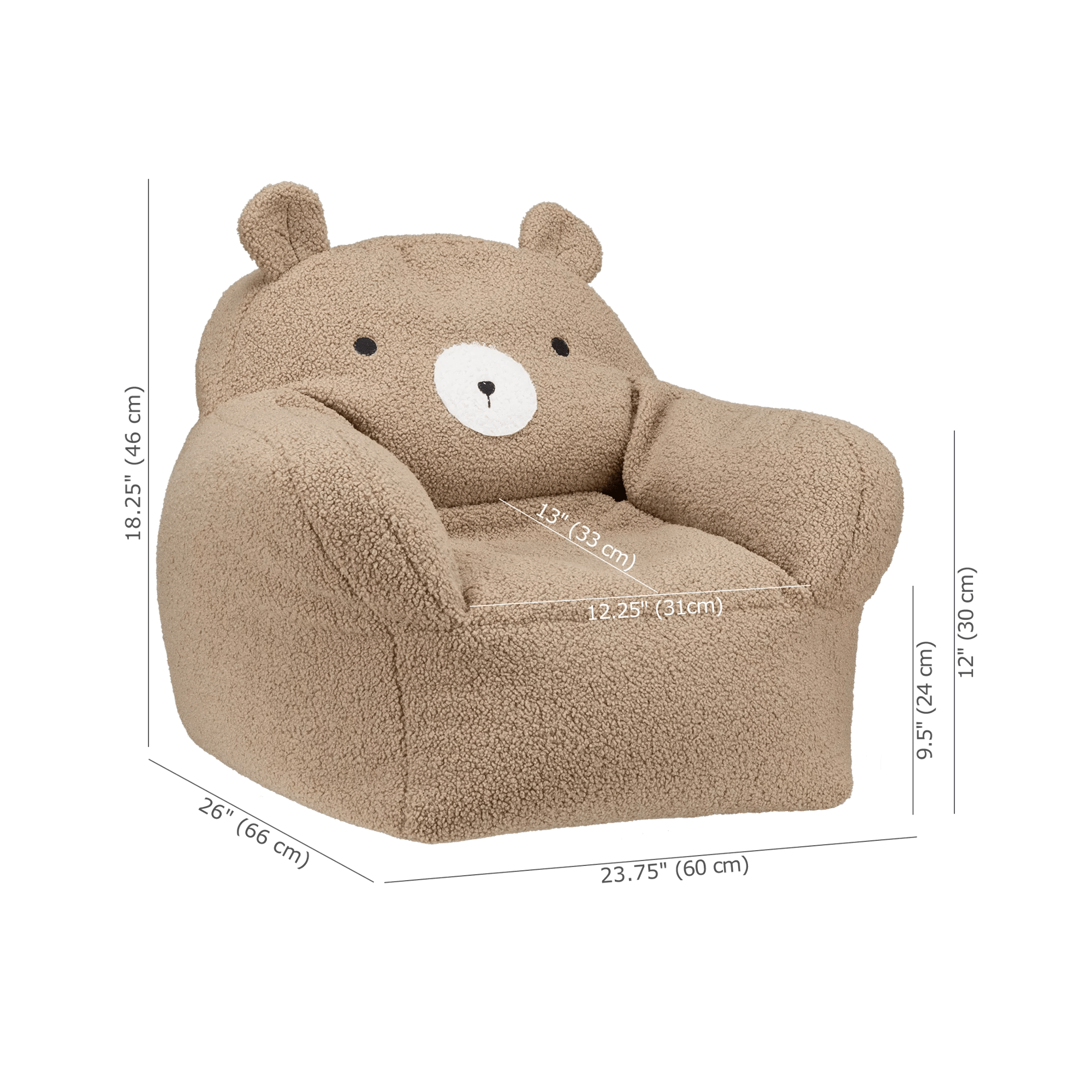 Sherpa Bear-Shaped Chair