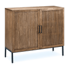 Slatted 2-Door Dark Wood Buffet