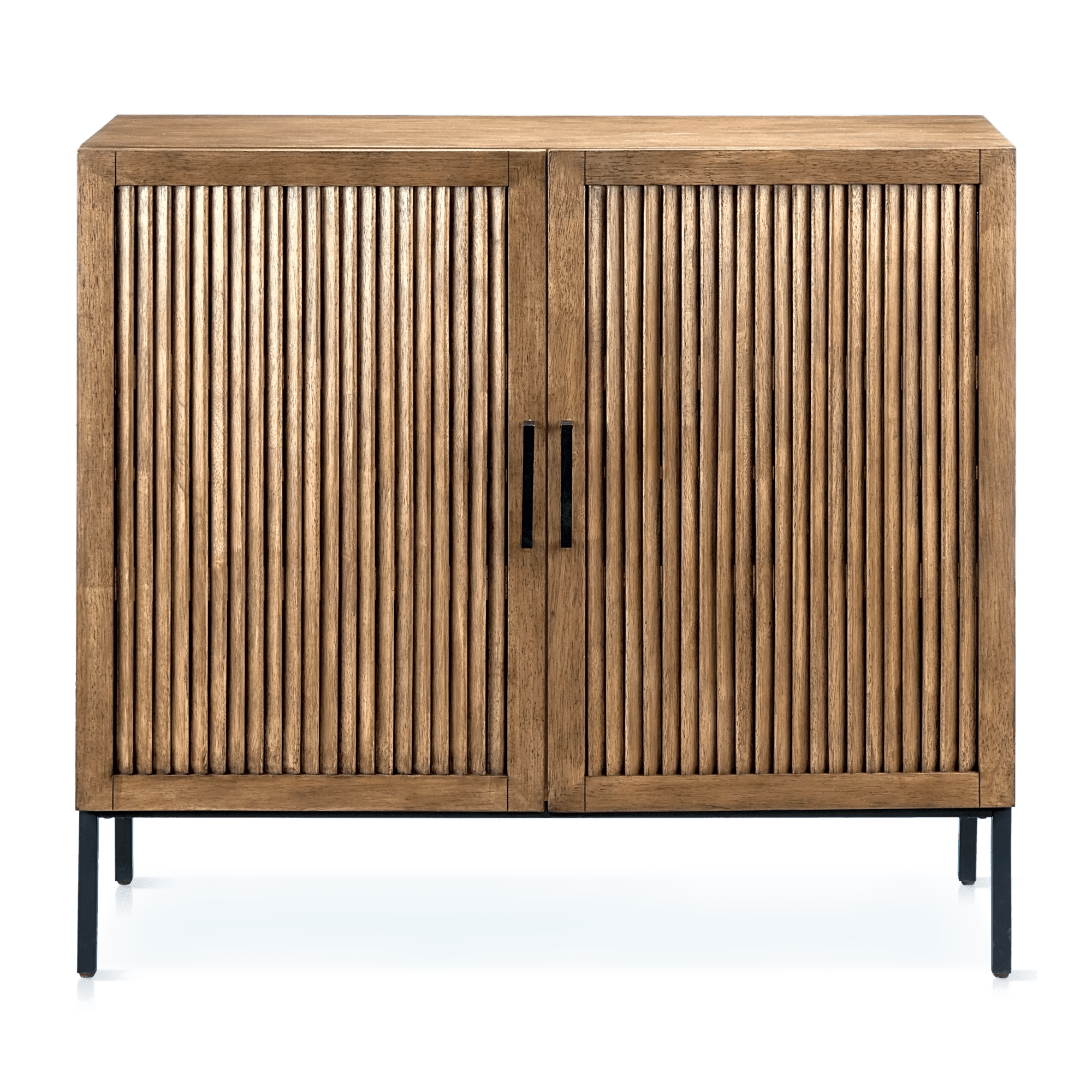 Slatted 2-Door Dark Wood Buffet