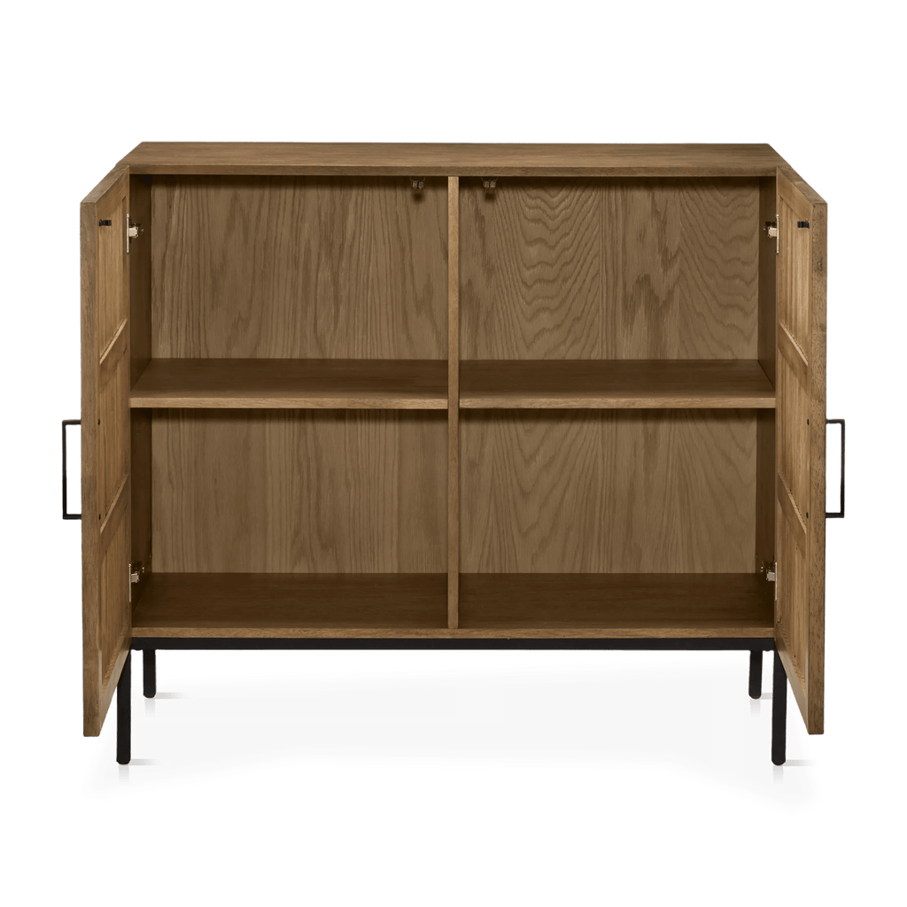 Slatted 2-Door Dark Wood Buffet