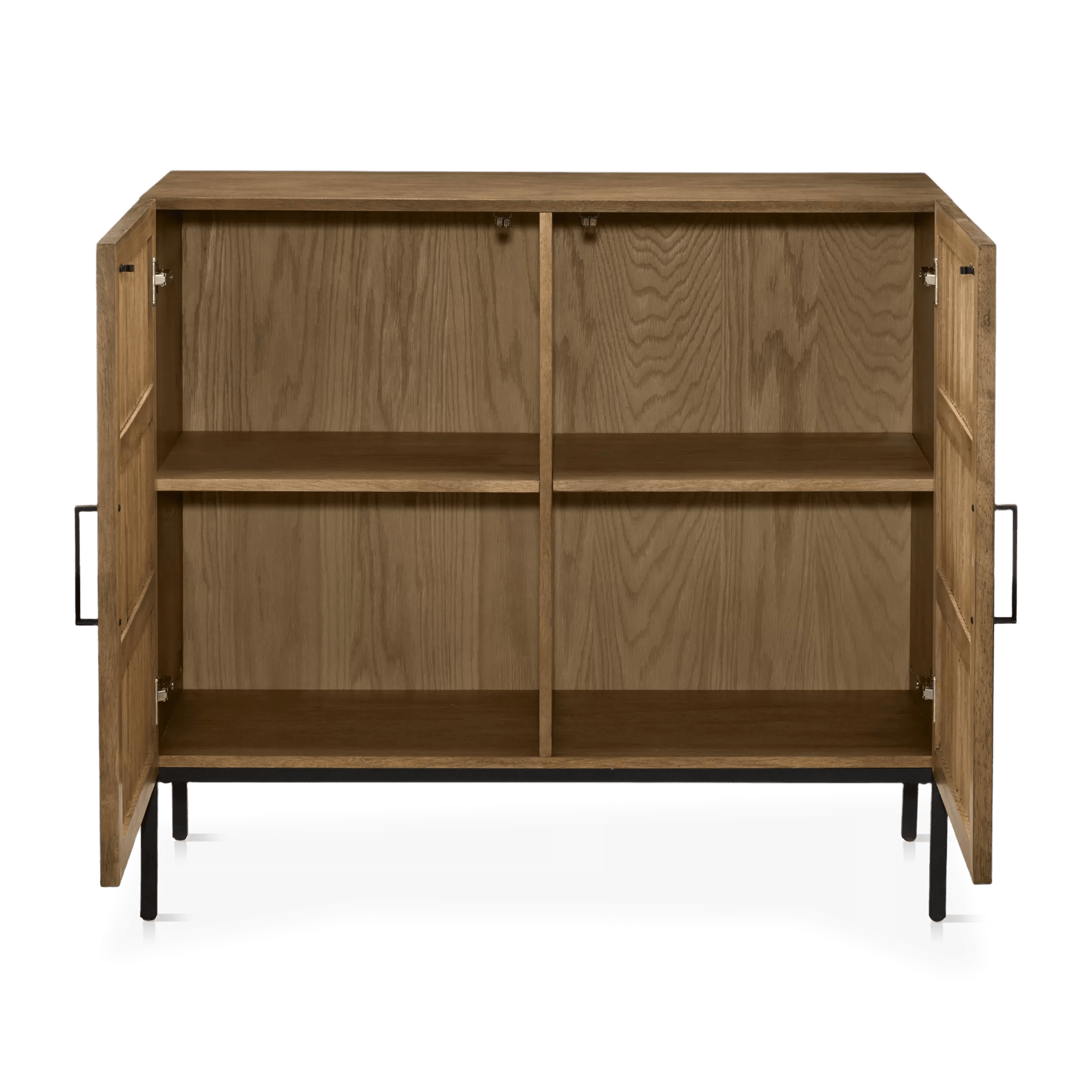 Slatted 2-Door Dark Wood Buffet