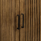 Slatted 2-Door Dark Wood Buffet