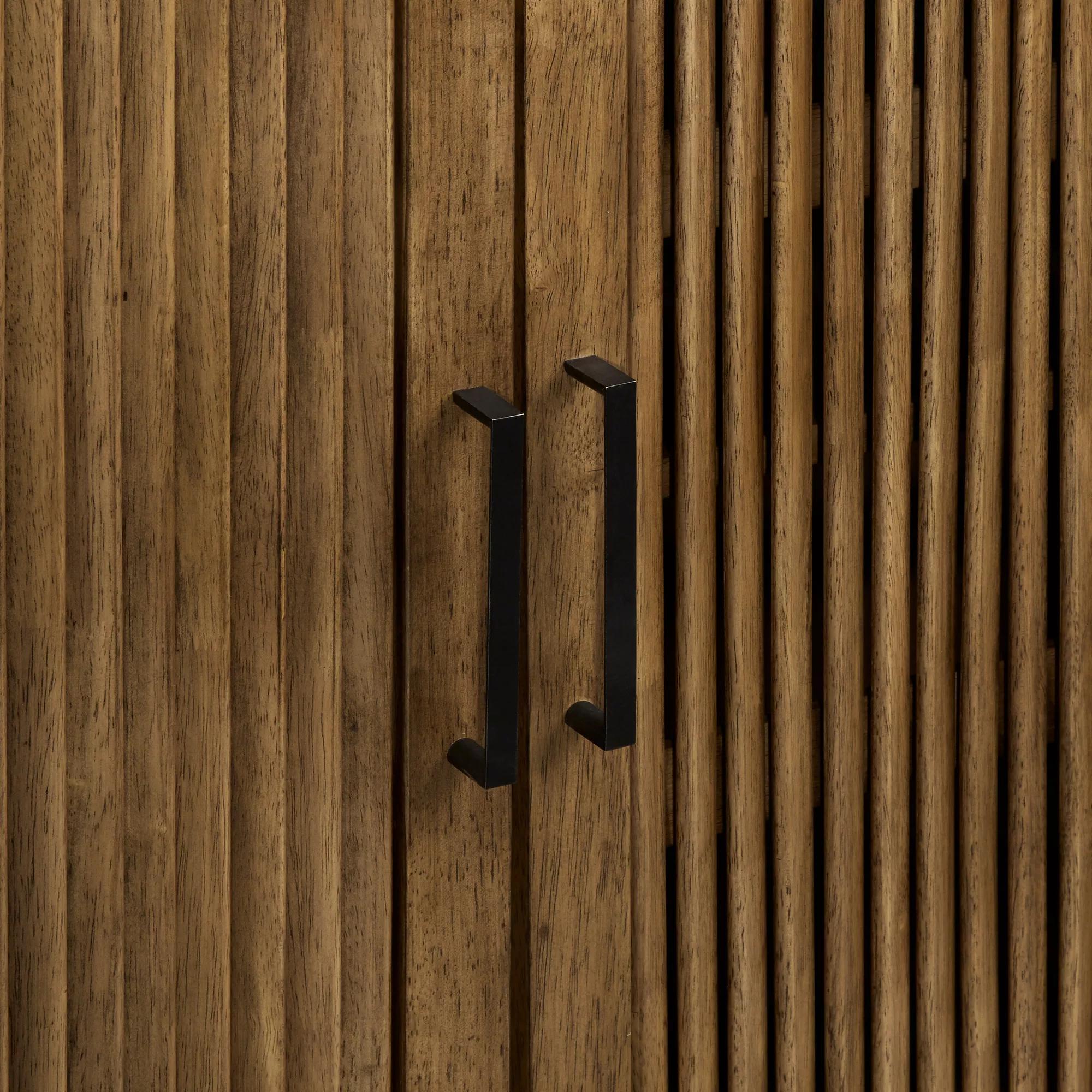 Slatted 2-Door Dark Wood Buffet