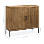 Slatted 2-Door Dark Wood Buffet