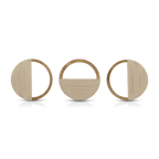 Set of 3 Mango Wood and Rope Circle Wall Decor