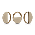 Set of 3 Mango Wood and Rope Circle Wall Decor
