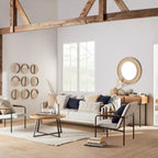 Set of 3 Mango Wood and Rope Circle Wall Decor