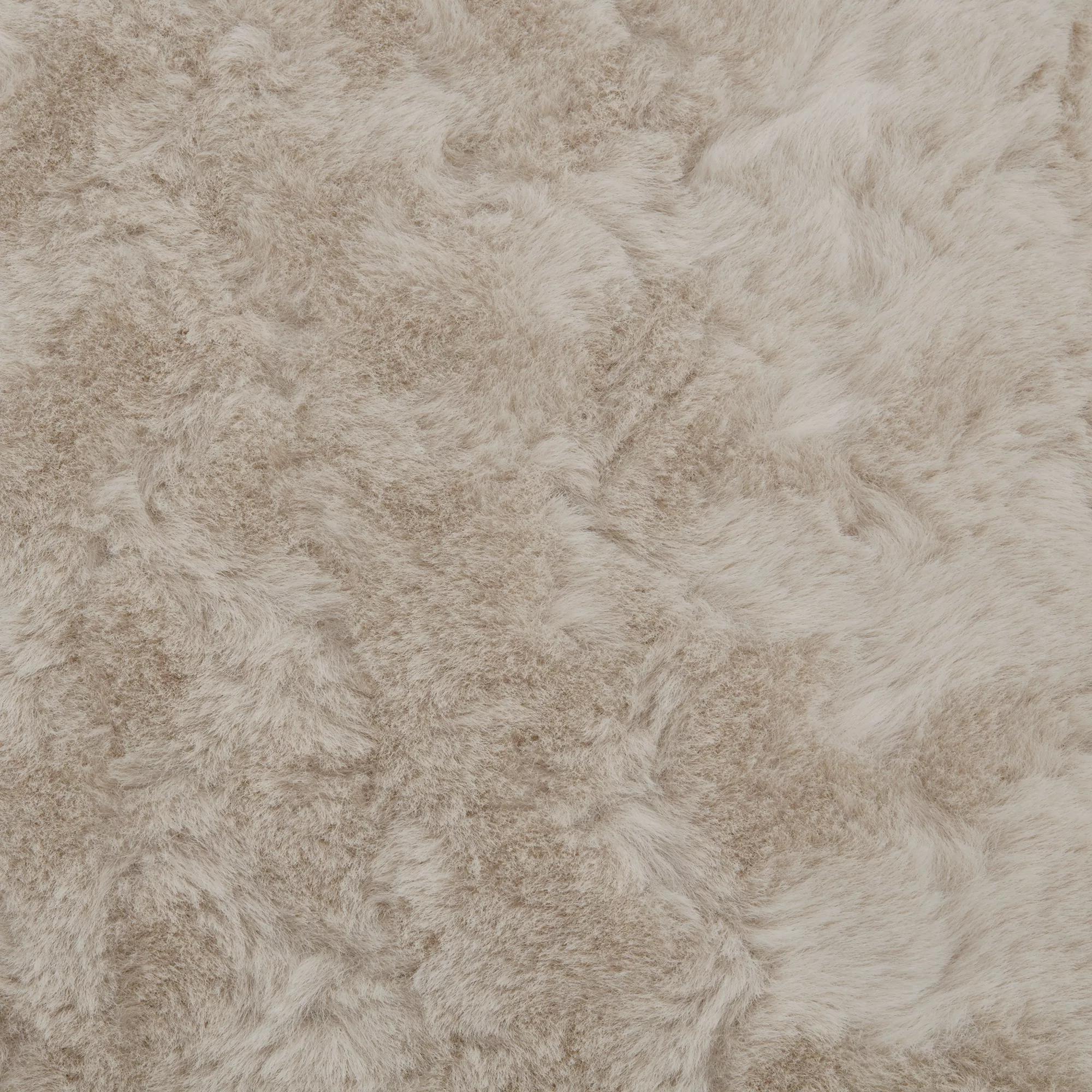 Oatmeal Sheep Faux Fur Throw Pillow