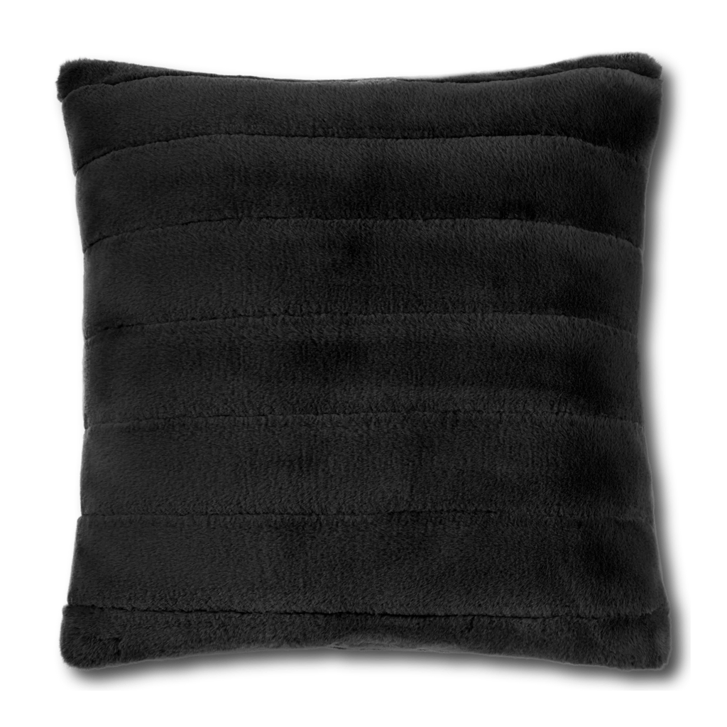Black Cougar Faux Fur Throw Pillow