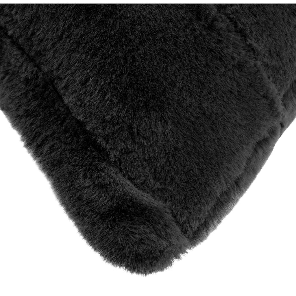 Black Cougar Faux Fur Throw Pillow