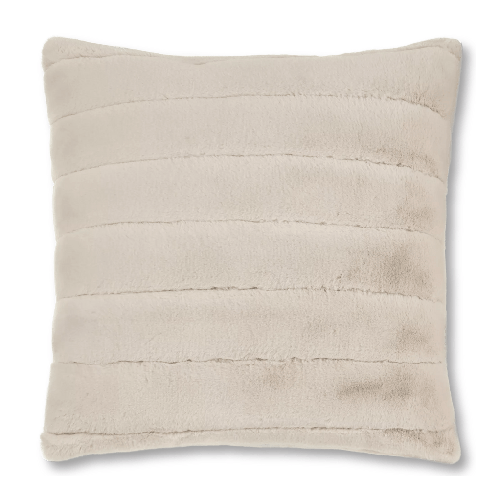 Beige Cougar Faux Fur Throw Pillow