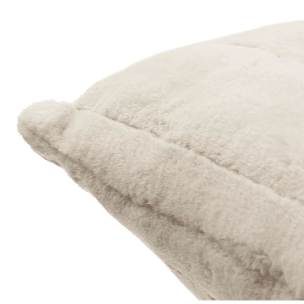 Beige Cougar Faux Fur Throw Pillow