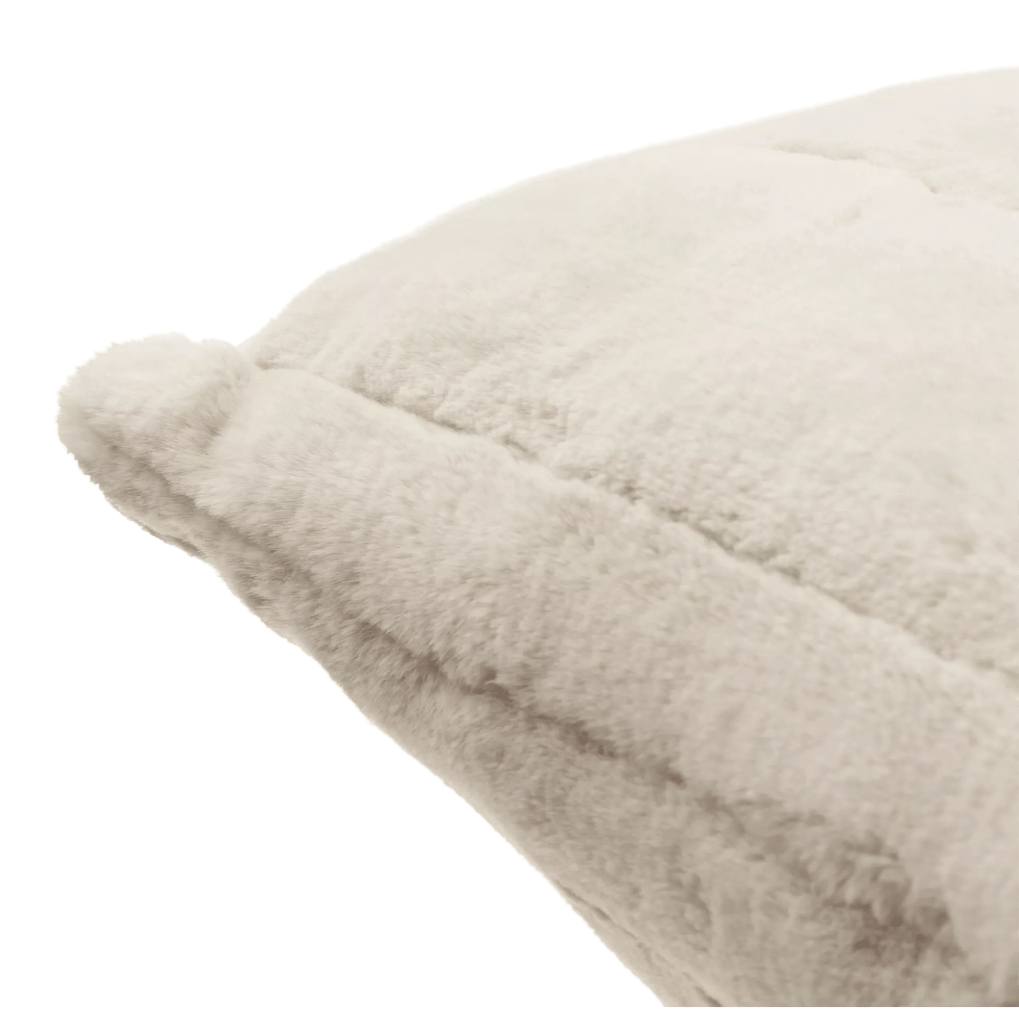 Beige Cougar Faux Fur Throw Pillow