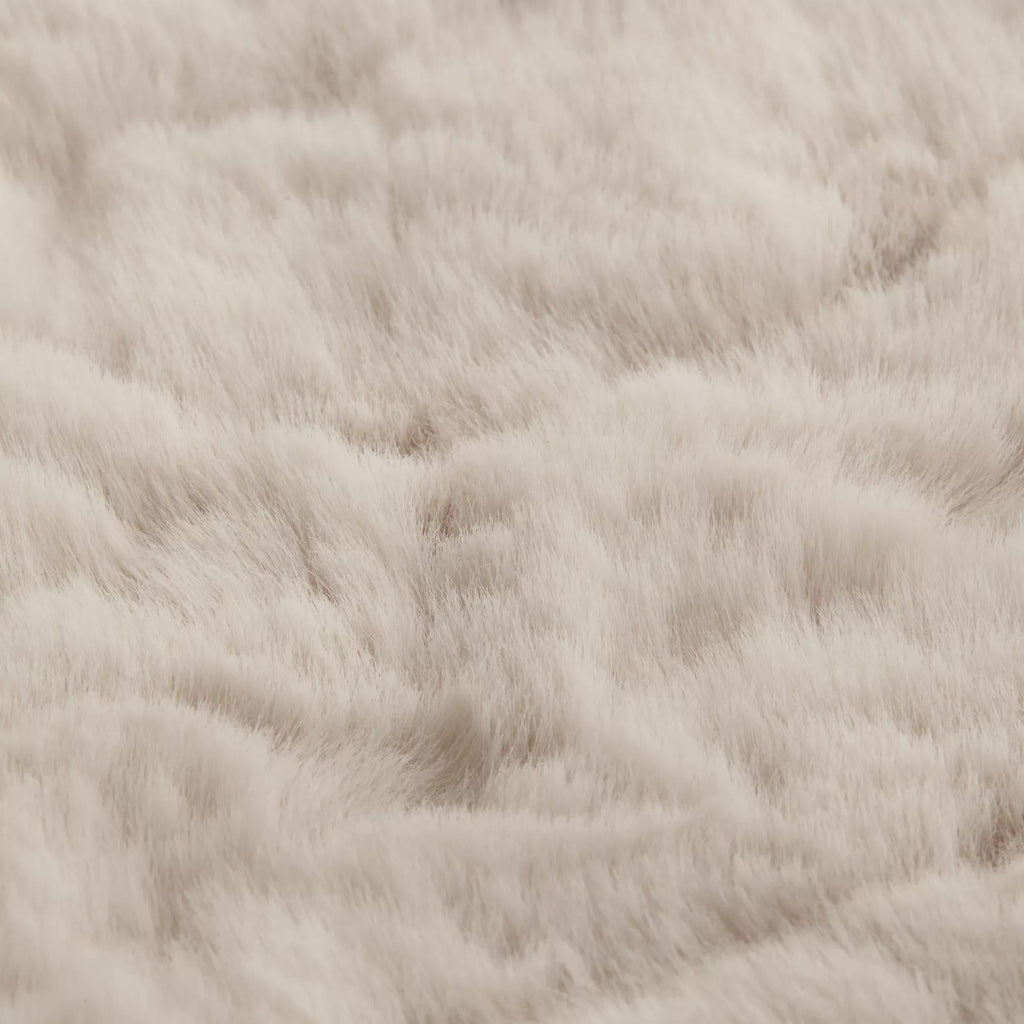 Oatmeal Sheep Faux Fur Throw