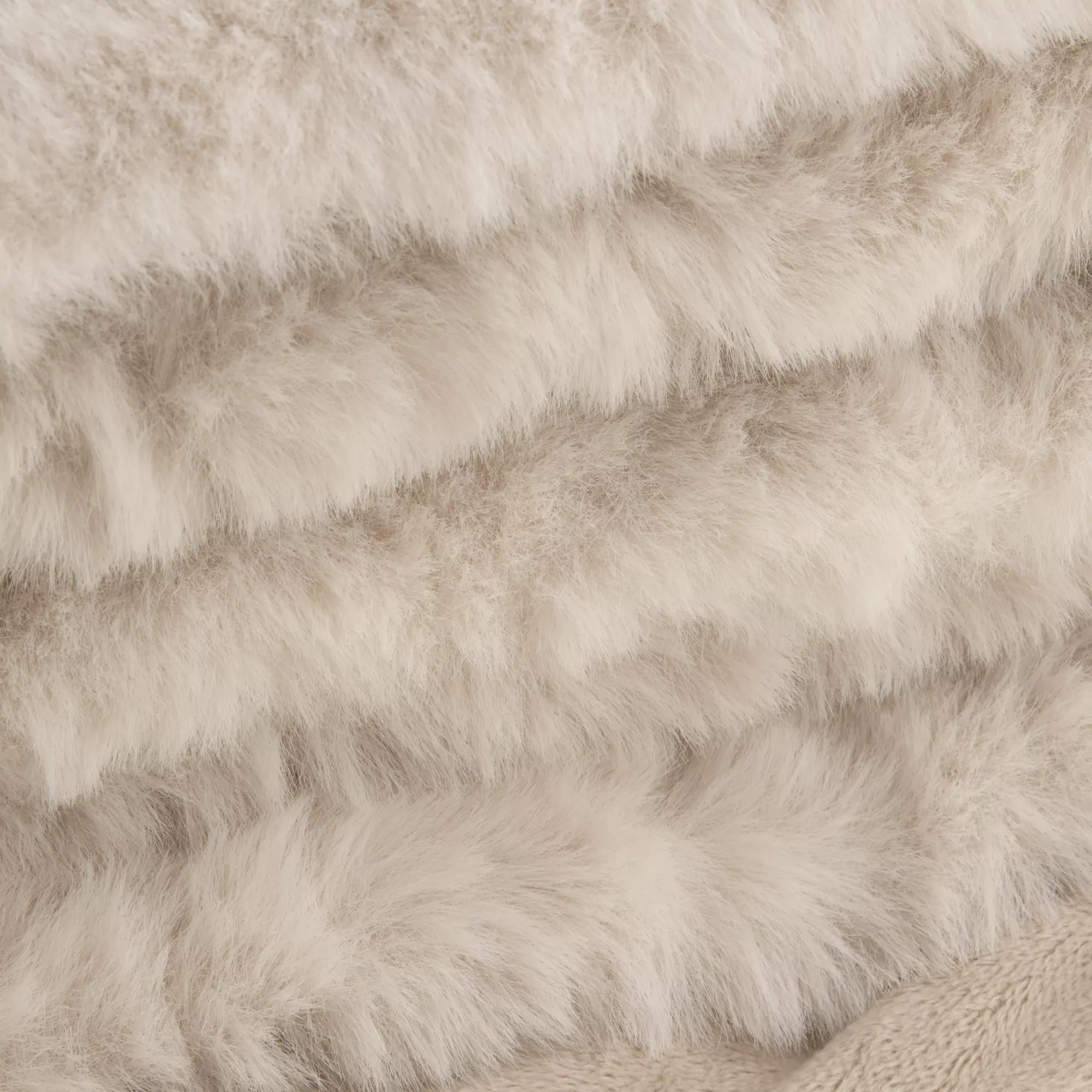 Oatmeal Sheep Faux Fur Throw
