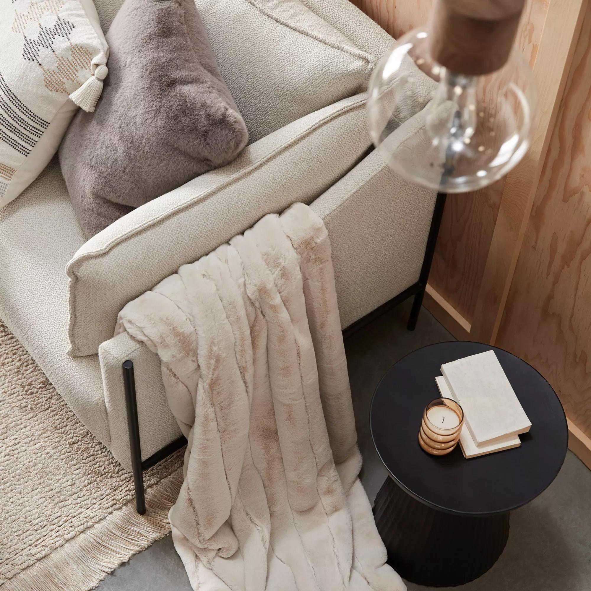 White Sheep Faux Fur Throw