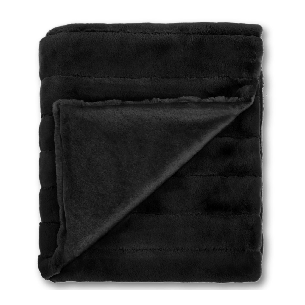 Black Cougar Faux Fur Throw