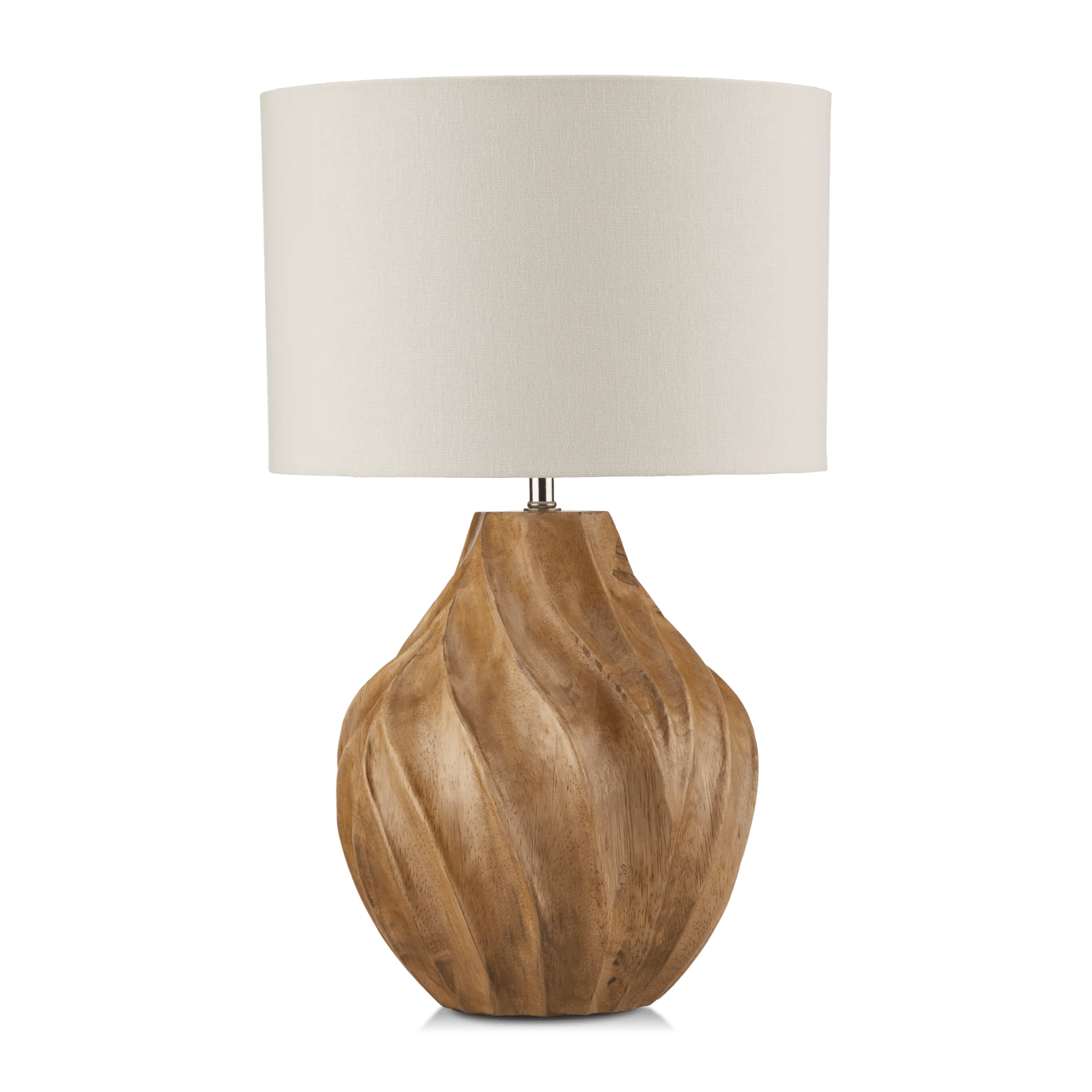 Carved Wood Table Lamp