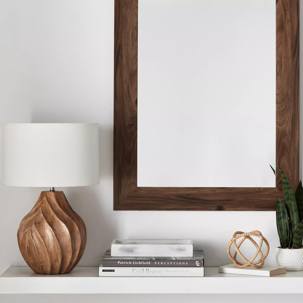 Carved Wood Table Lamp