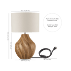 Carved Wood Table Lamp