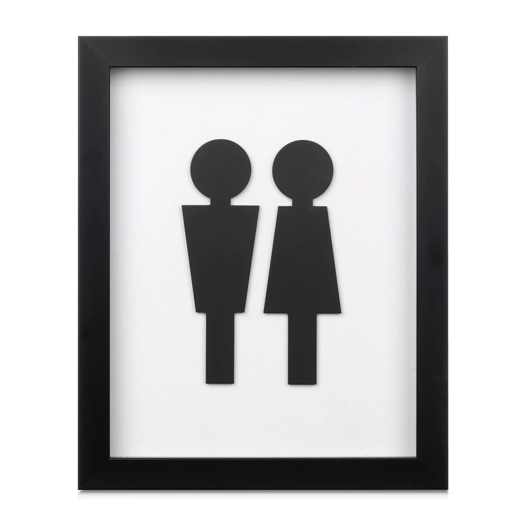 Man & Woman Silhouette Bathroom Shadow Box