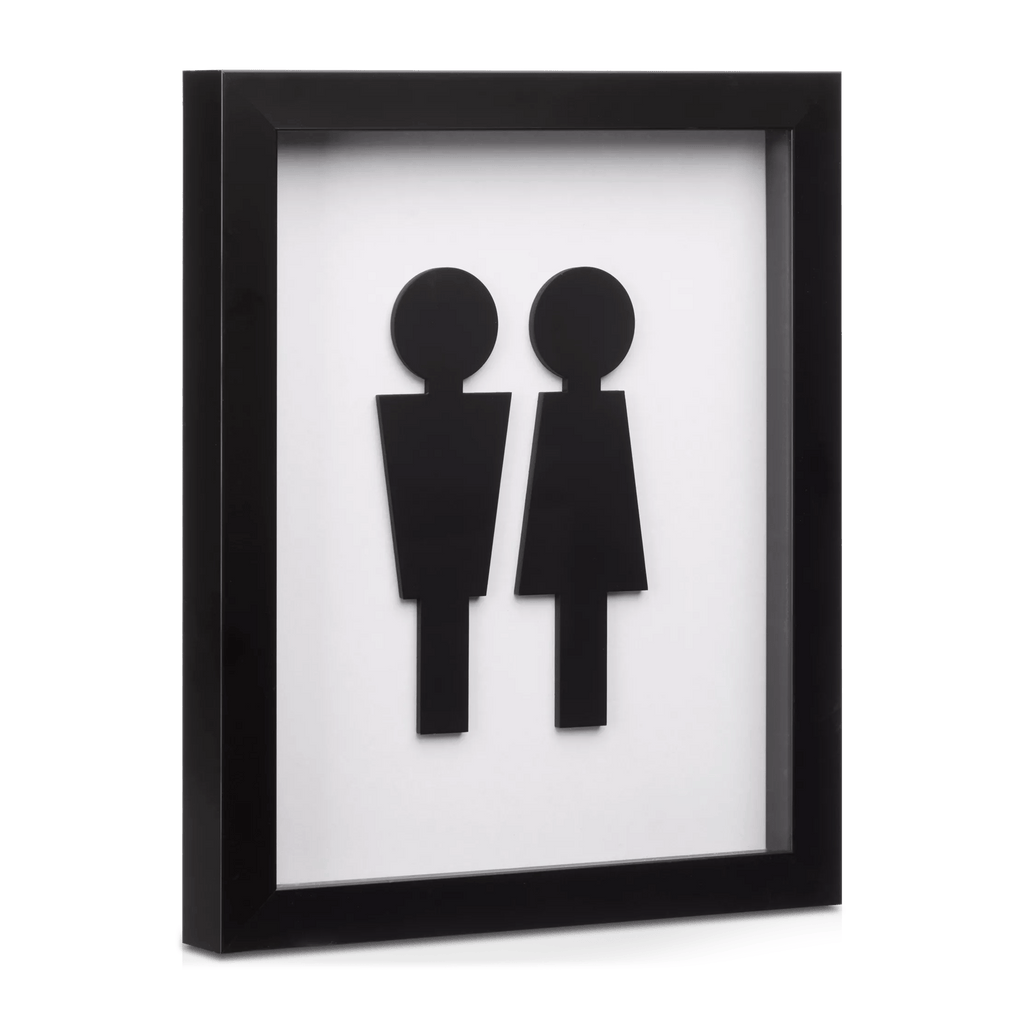 Man & Woman Silhouette Bathroom Shadow Box