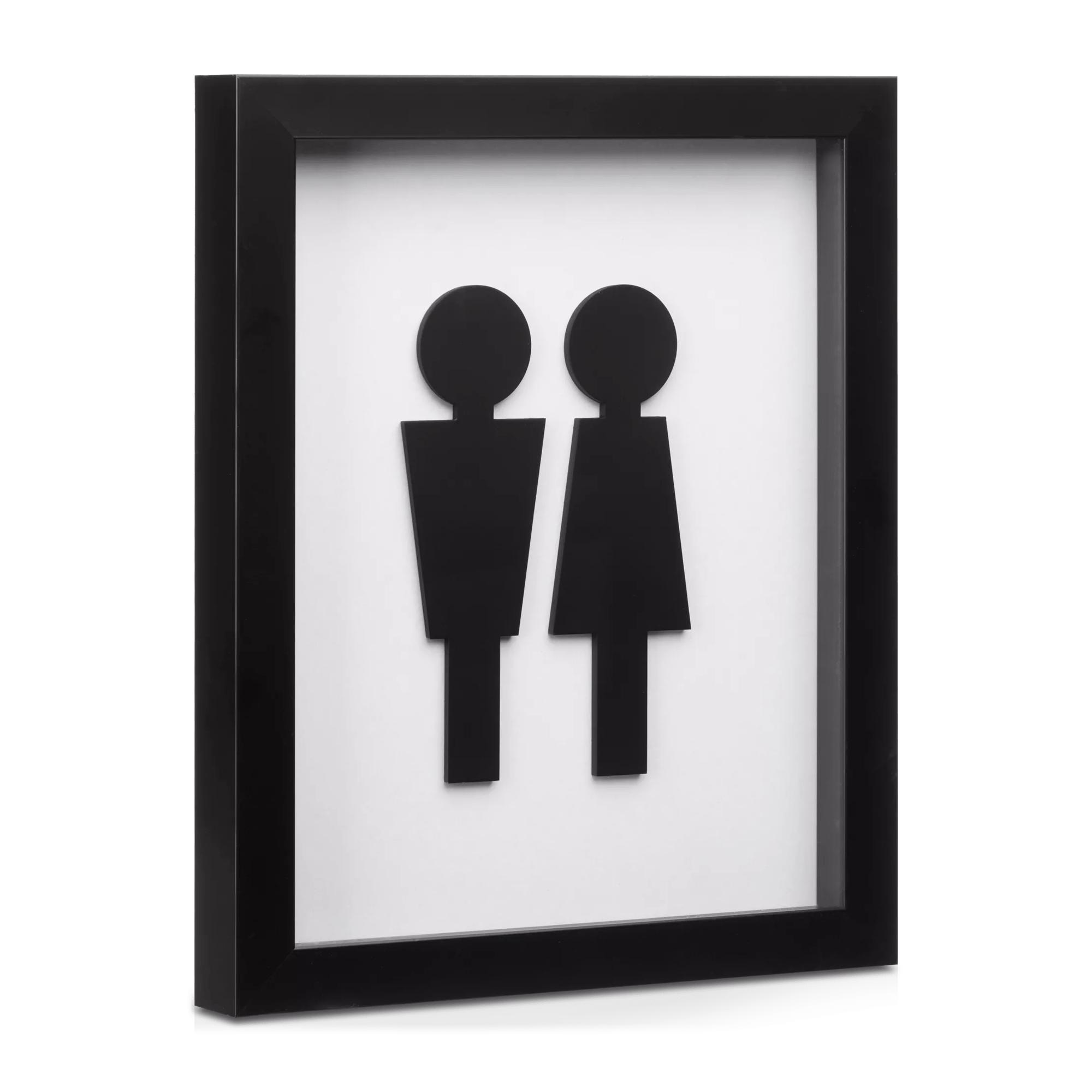 Man & Woman Silhouette Bathroom Shadow Box