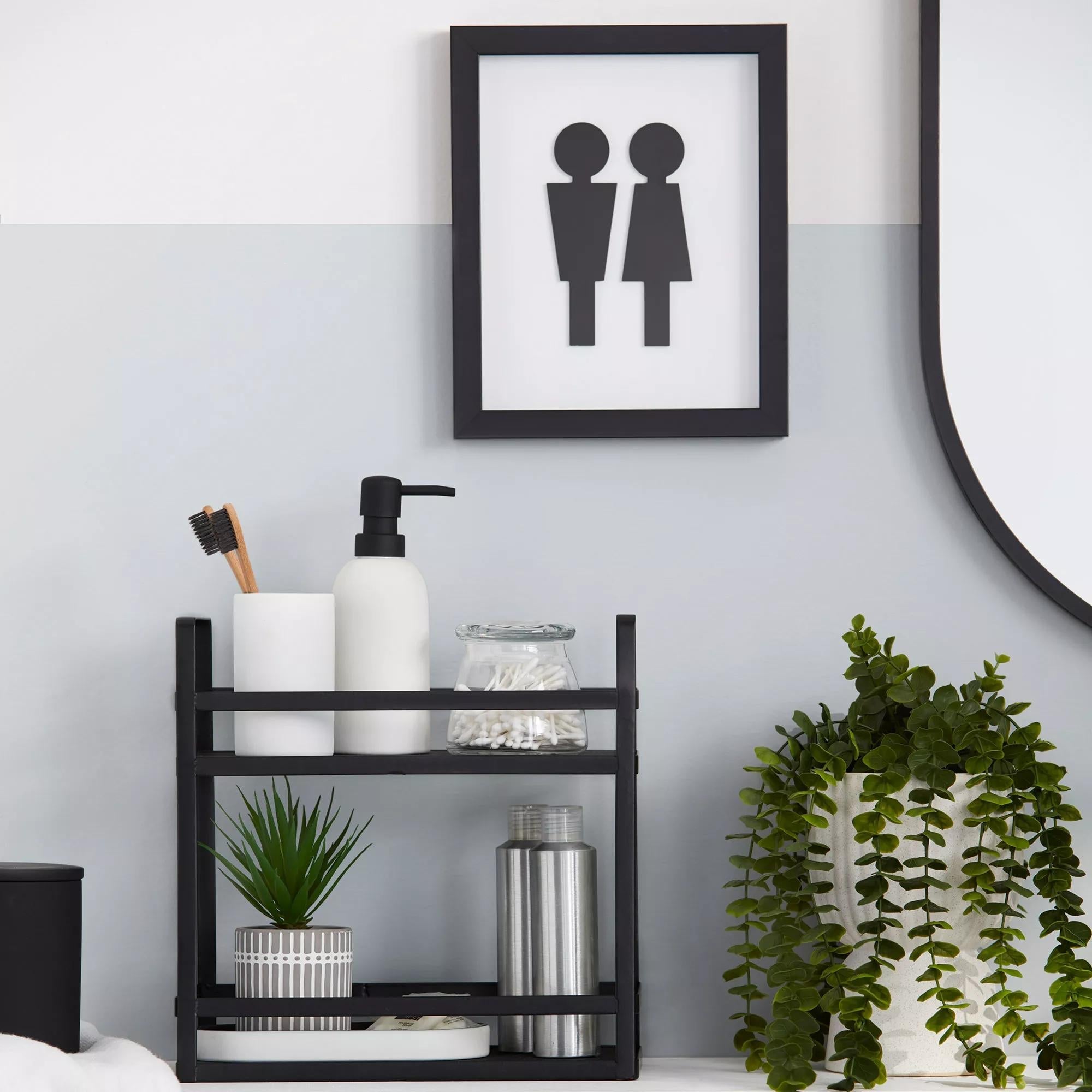 Man & Woman Silhouette Bathroom Shadow Box
