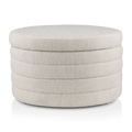 Round Storage Fabric Ottoman