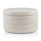 Round Storage Fabric Ottoman