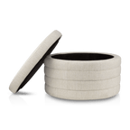 Round Storage Fabric Ottoman