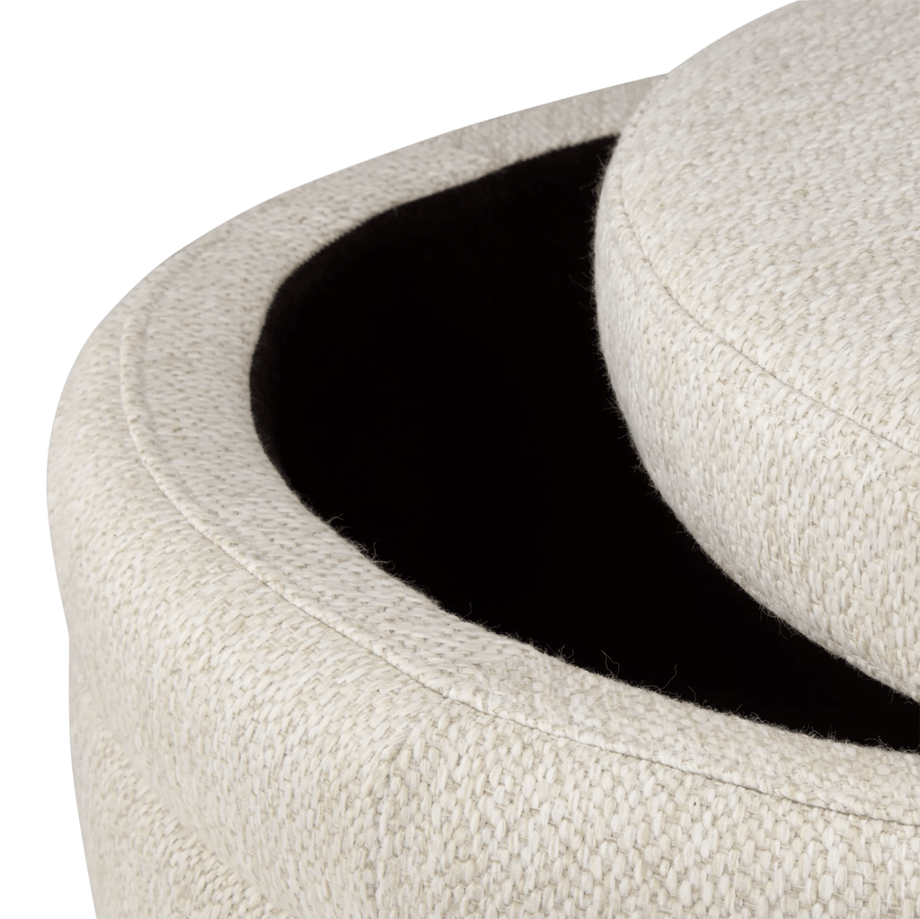 Round Storage Fabric Ottoman