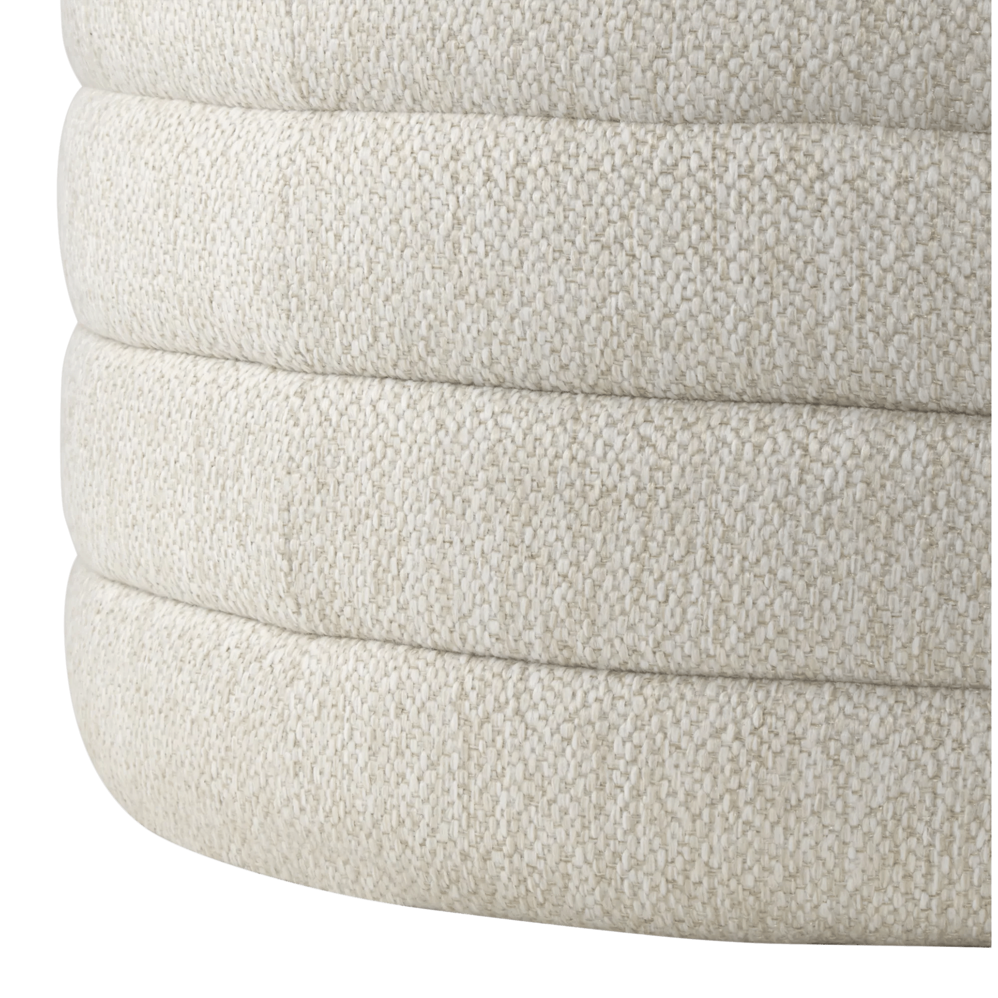 Round Storage Fabric Ottoman