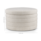 Round Storage Fabric Ottoman