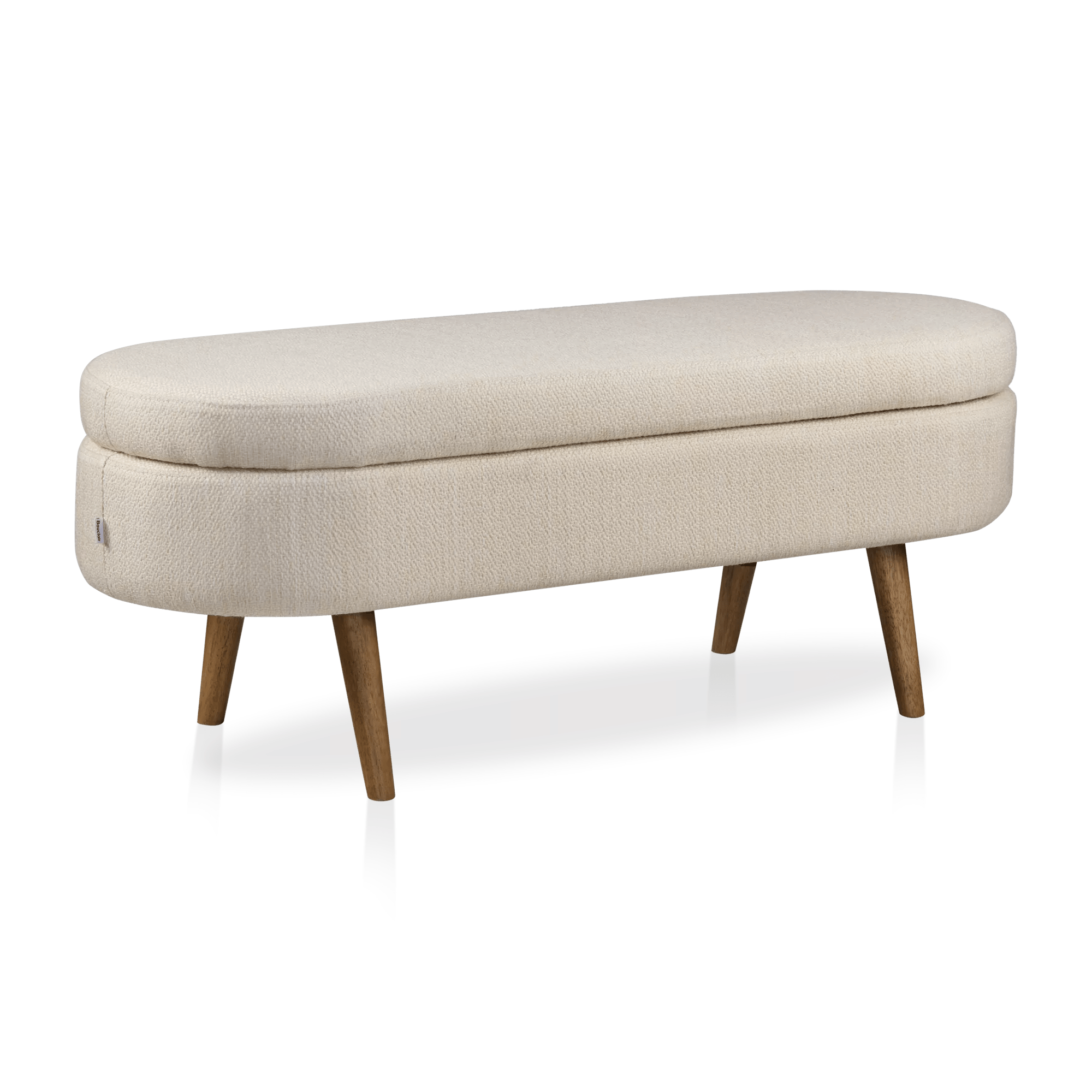 Fabric Storage Bench on Wooden Legs