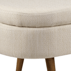 Fabric Storage Bench on Wooden Legs