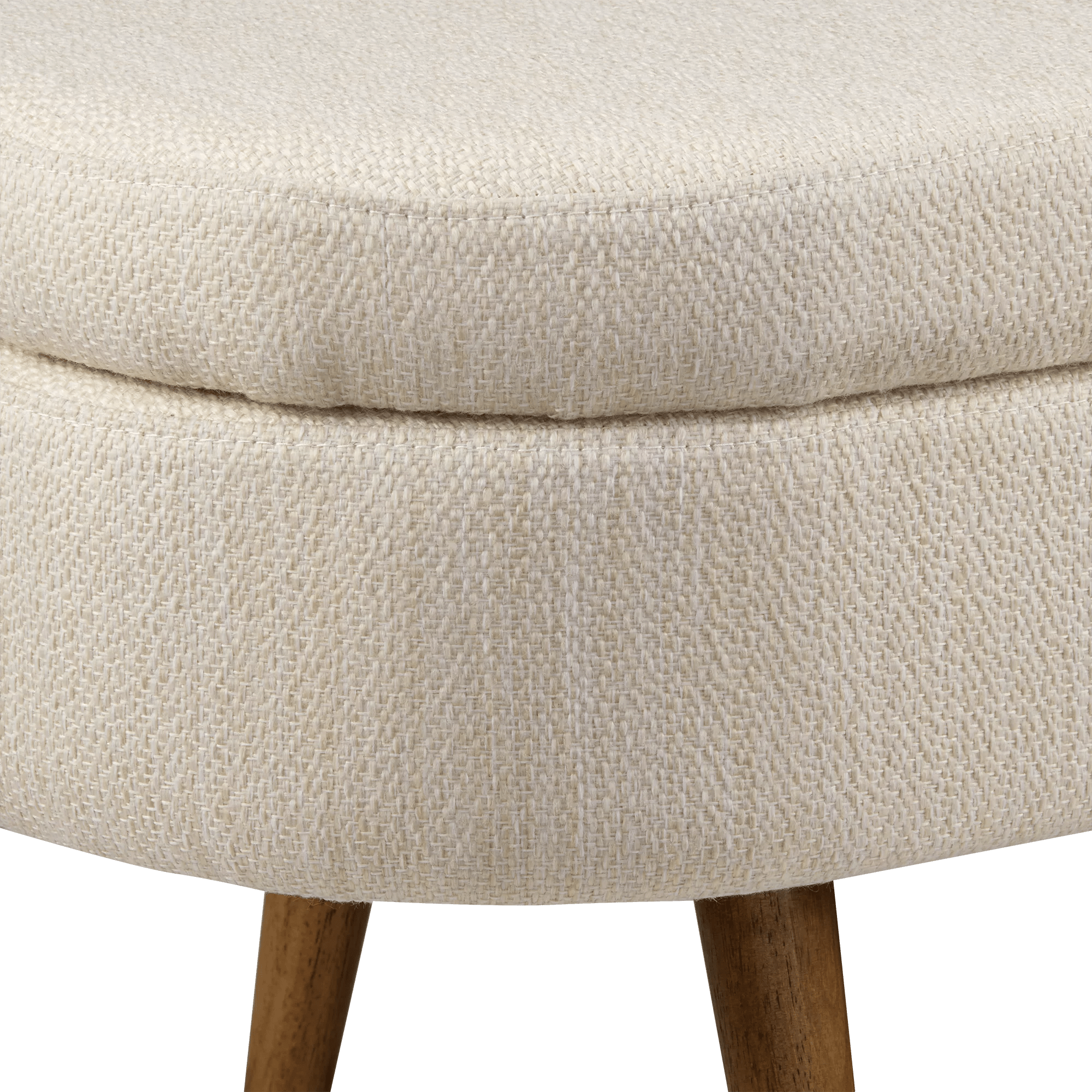 Fabric Storage Bench on Wooden Legs