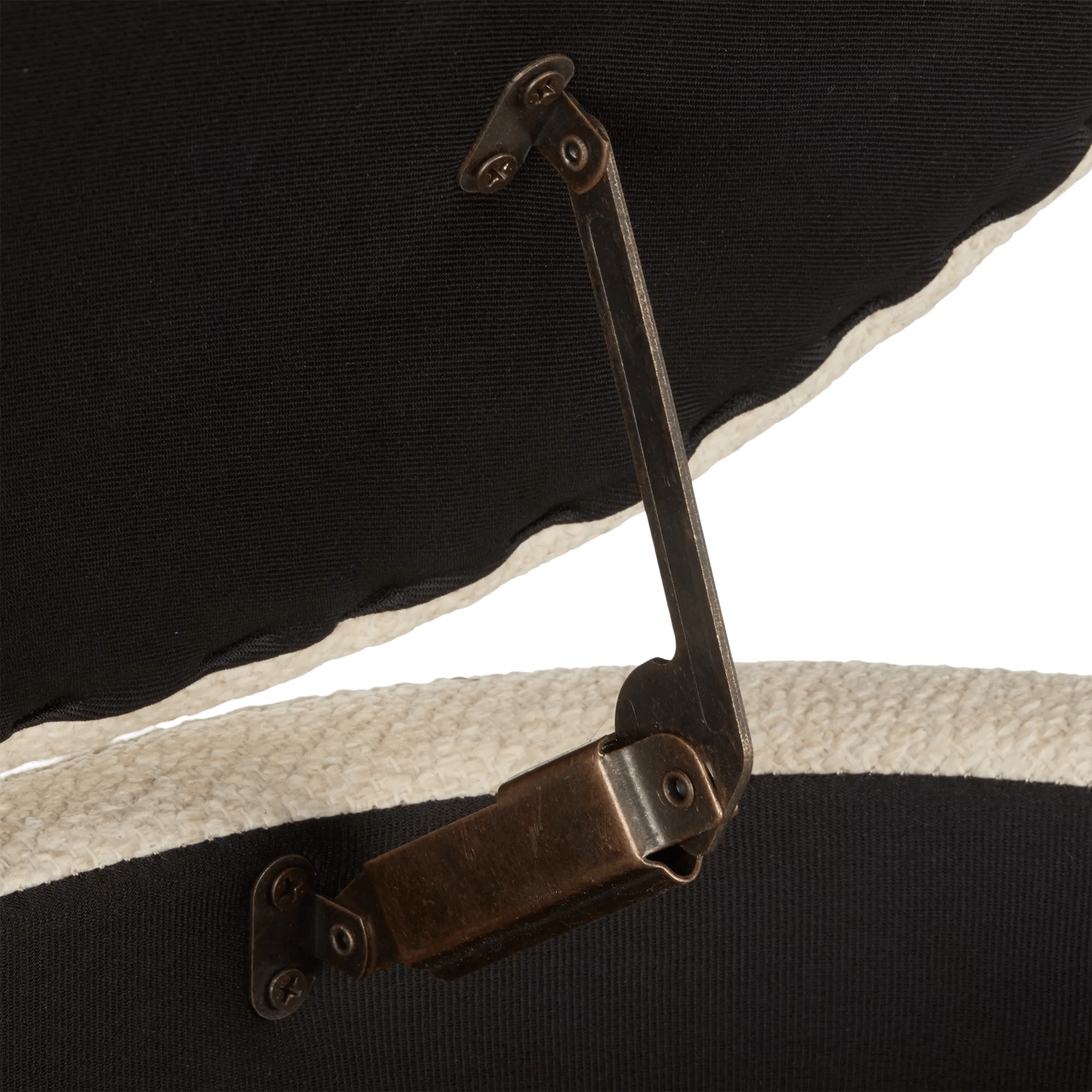 Fabric Storage Bench on Wooden Legs