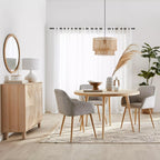 Natural Wood Round Dining Table