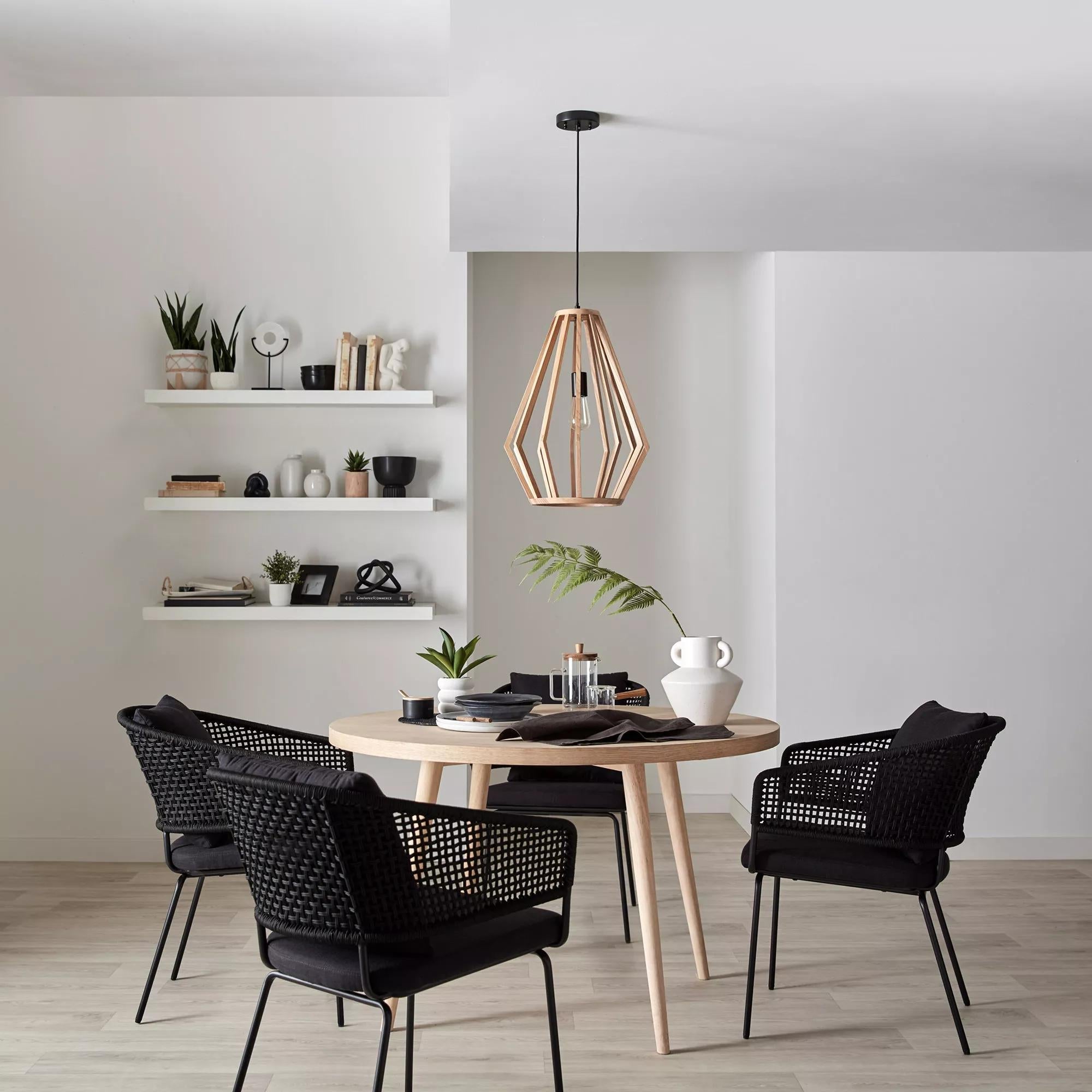 Natural Wood Round Dining Table