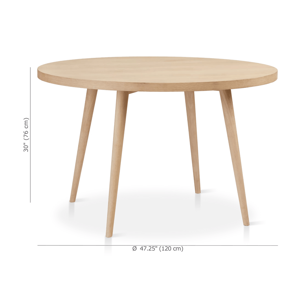 Natural Wood Round Dining Table