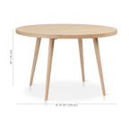 Natural Wood Round Dining Table