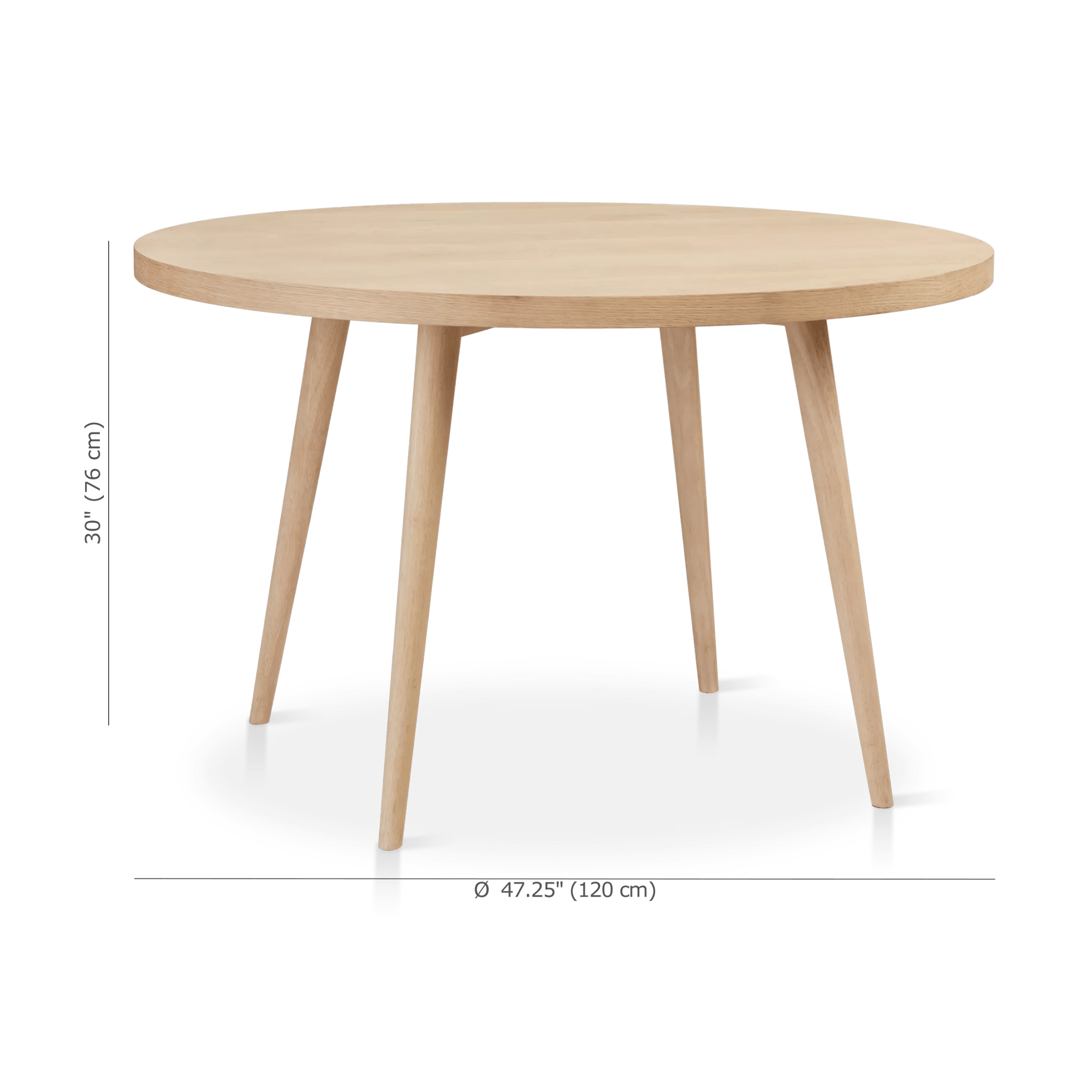 Natural Wood Round Dining Table