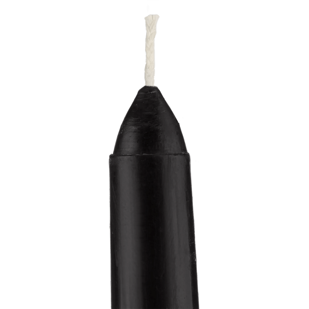 Set of 8 Unscented Tapered Black Candles