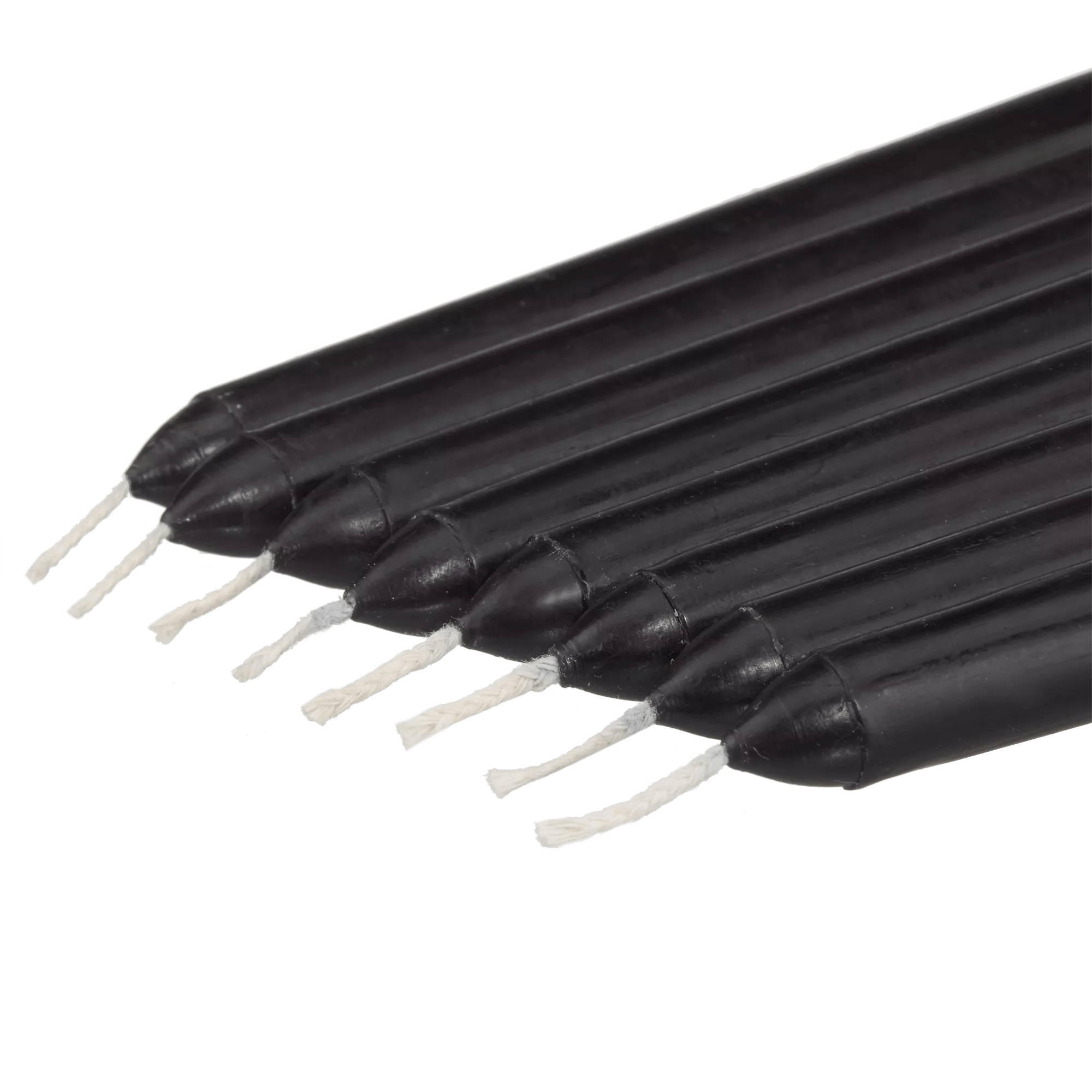 Set of 8 Unscented Tapered Black Candles