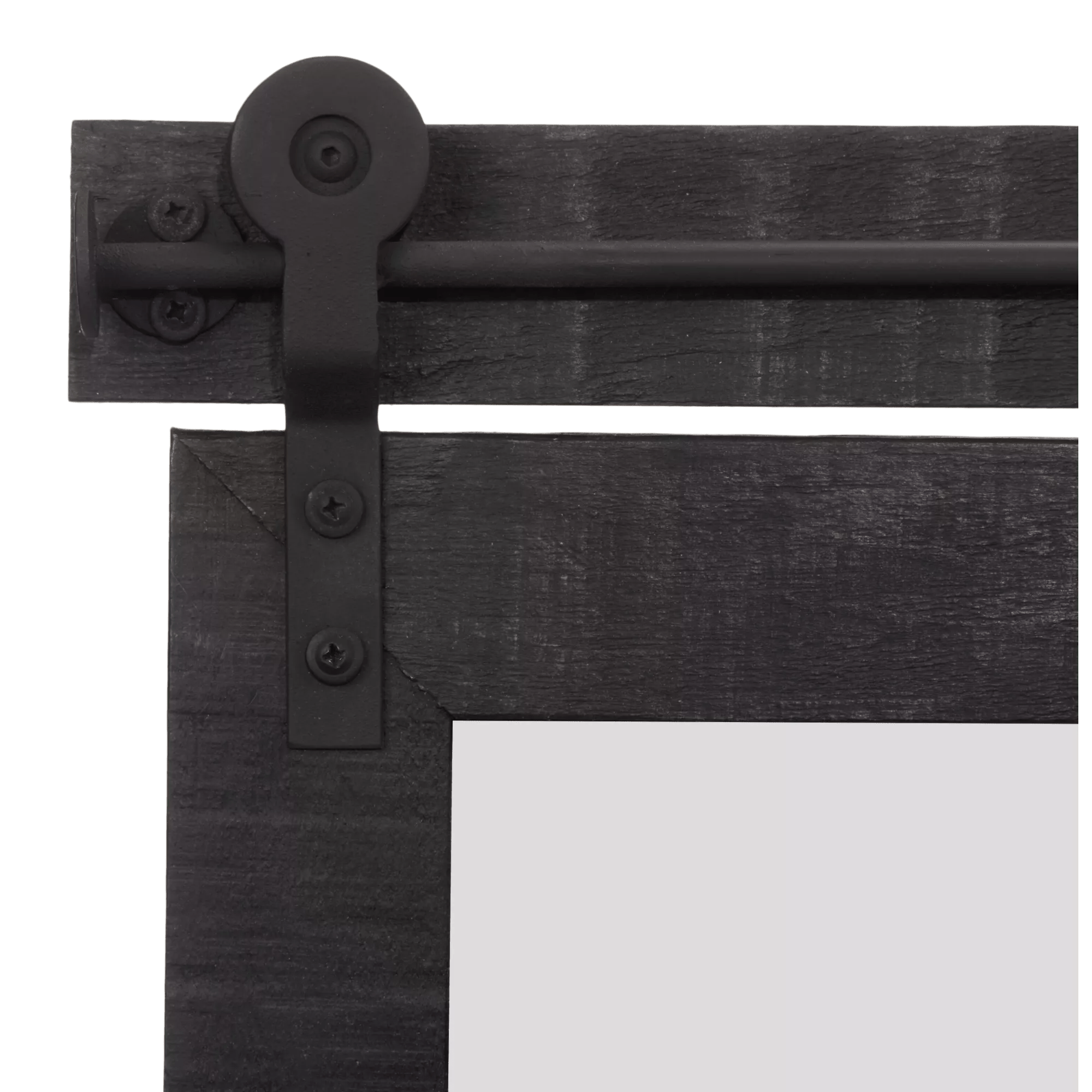 Black Wood Rail Mirror