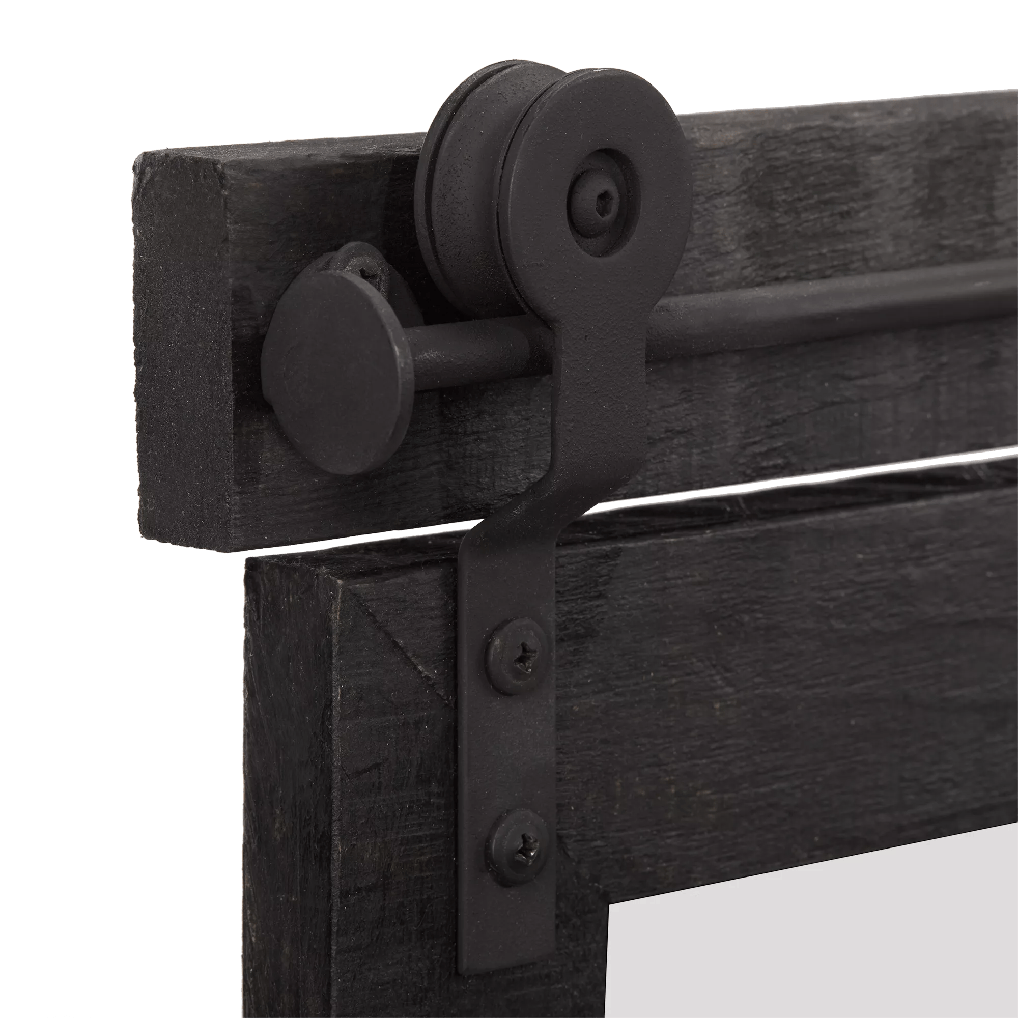 Black Wood Rail Mirror