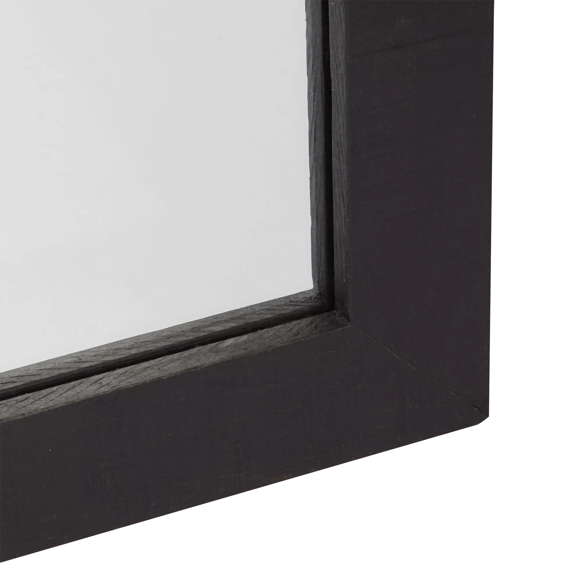 Black Wood Rail Mirror